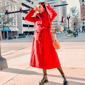 Escalier Wool Trench Double-Breasted Jacket